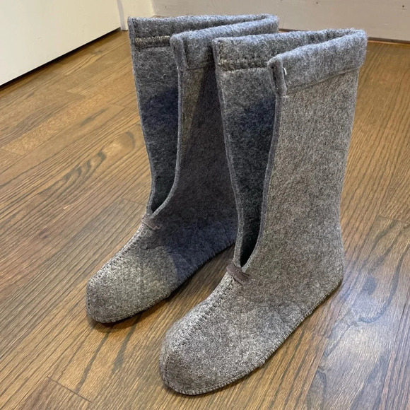 New L.L. Bean Kid's Gray Wool Winter Boot Liners Warm Inserts Size 3 - Picture 1 of 9